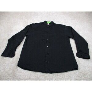 Wah Maker Shirt Mens Large Black Cotton Frontier Western Casual Button Up USA